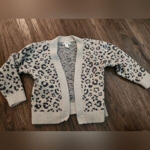 Cat & Jack Gray Leopard Cardigan Sweater